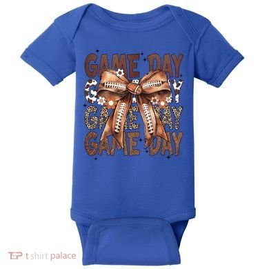 Cute Coquette Bow Football Mom Game Day Gift Baby Bodysuit