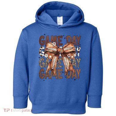 Cute Coquette Bow Football Mom Game Day Gift Toddler Hoodie