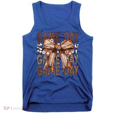 Cute Coquette Bow Football Mom Game Day Gift Tank Top