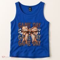 Cute Coquette Bow Football Mom Game Day Gift Tank Top thumb 2