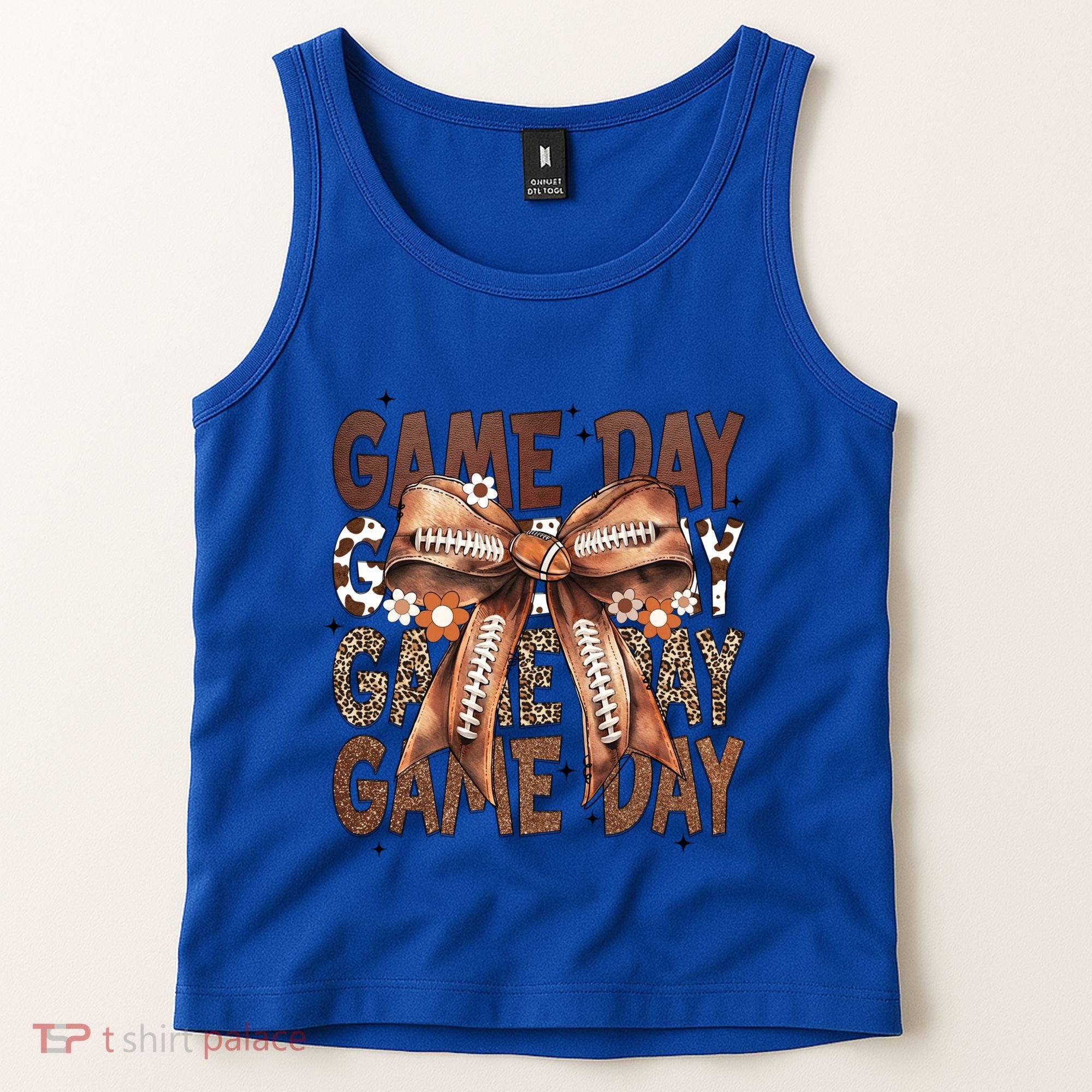 Cute Coquette Bow Football Mom Game Day Gift Tank Top