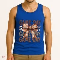 Cute Coquette Bow Football Mom Game Day Gift Tank Top thumb 3