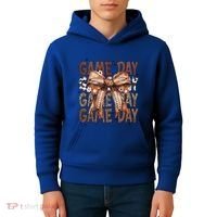Cute Coquette Bow Football Mom Game Day Gift Kids Hoodie thumb 4