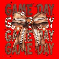Cute Coquette Bow Football Mom Game Day Gift Santa Hat thumb 1