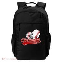 Cincinnati Cities Baseball Heart Baseball Fans Backpack thumb 0
