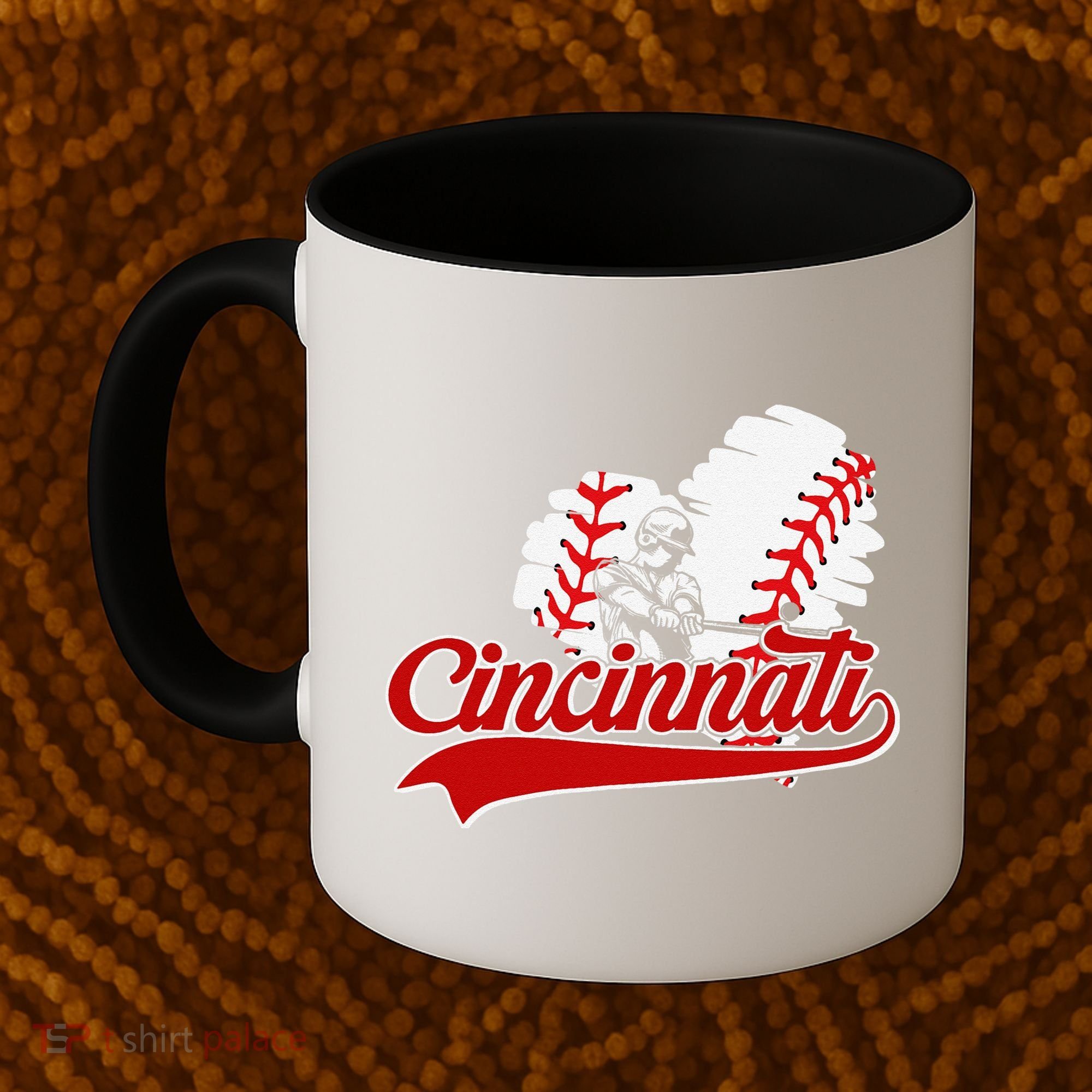Cincinnati Cities Baseball Heart Baseball Fans Coffee Mug