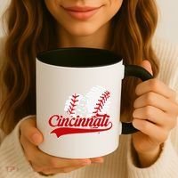 Cincinnati Cities Baseball Heart Baseball Fans Coffee Mug thumb 3