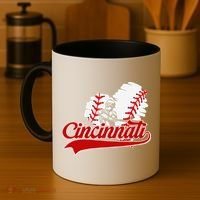 Cincinnati Cities Baseball Heart Baseball Fans Coffee Mug thumb 4