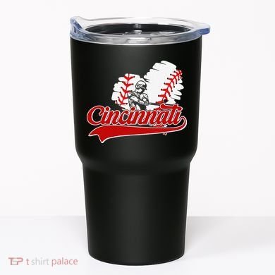 Cincinnati Cities Baseball Heart Baseball Fans Tumbler