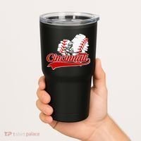 Cincinnati Cities Baseball Heart Baseball Fans Tumbler thumb 2