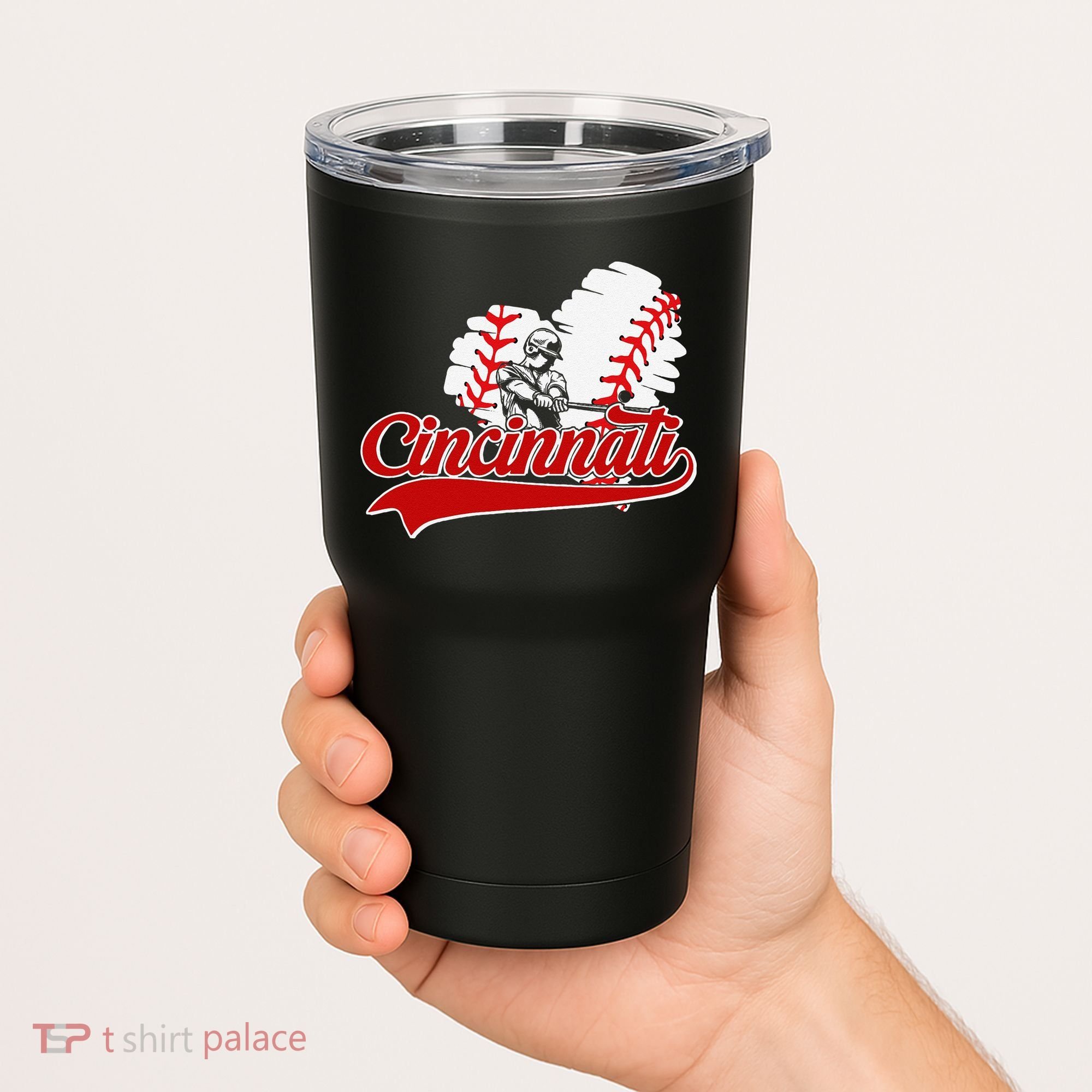 Cincinnati Cities Baseball Heart Baseball Fans Tumbler