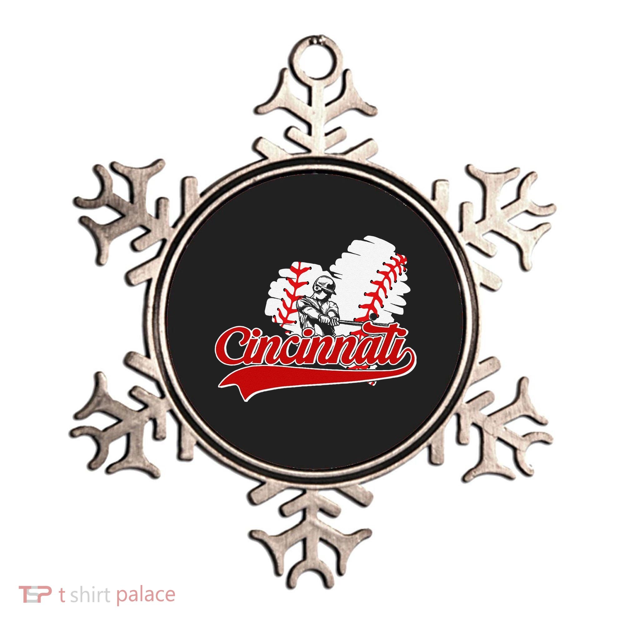 Cincinnati Cities Baseball Heart Baseball Fans Ornament
