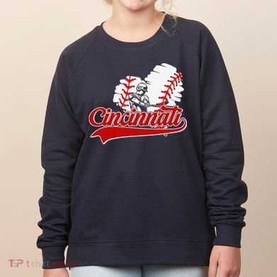 Cincinnati Cities Baseball Heart Baseball Fans Women's Sweatshirt