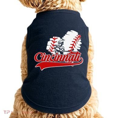 Cincinnati Cities Baseball Heart Baseball Fans Doggie Tank