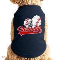 Cincinnati Cities Baseball Heart Baseball Fans Doggie Tank thumb 0