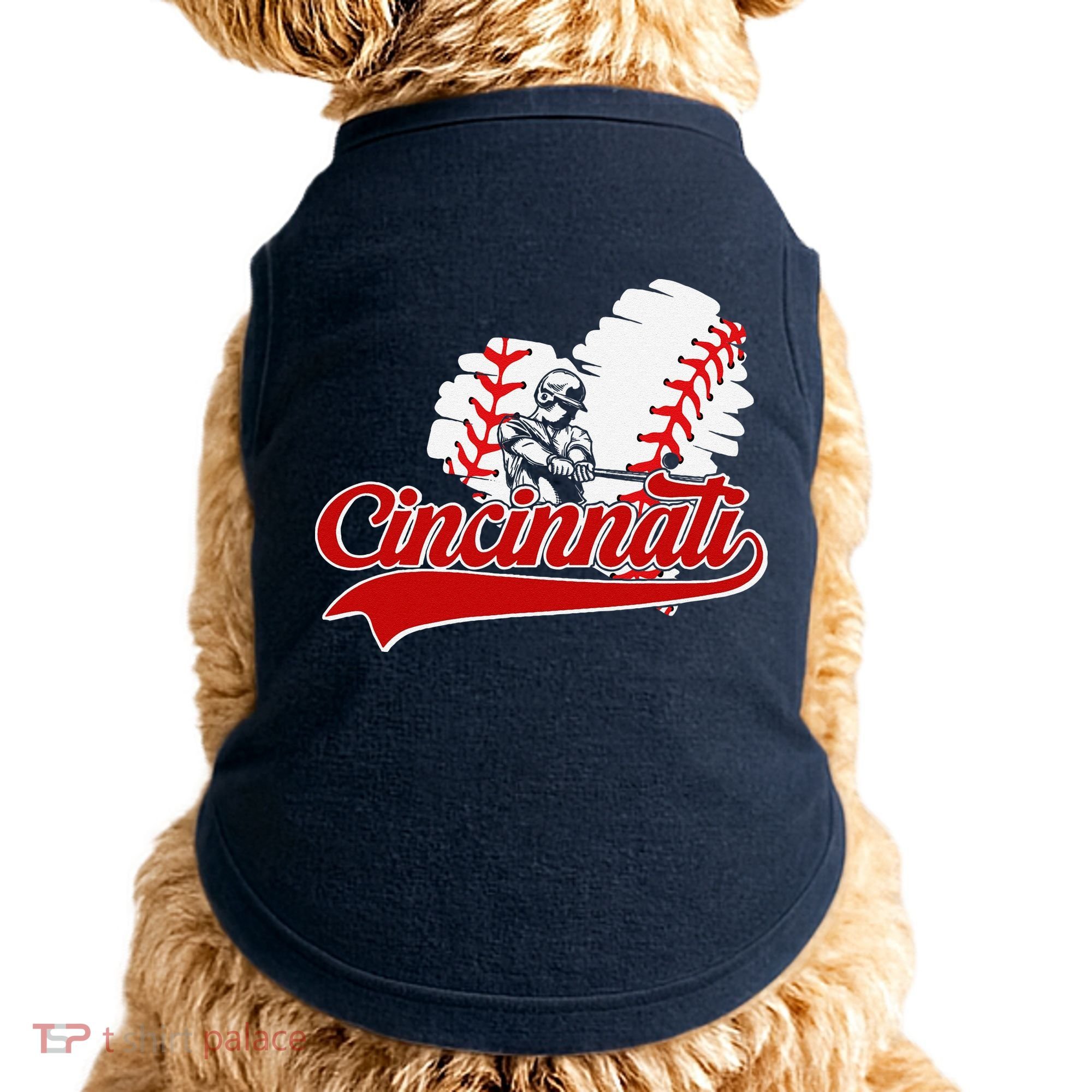 Cincinnati Cities Baseball Heart Baseball Fans Doggie Tank