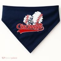 Cincinnati Cities Baseball Heart Baseball Fans USA-Made Doggie Bandana thumb 0
