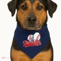 Cincinnati Cities Baseball Heart Baseball Fans USA-Made Doggie Bandana thumb 1