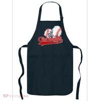 Cincinnati Cities Baseball Heart Baseball Fans Apron thumb 0