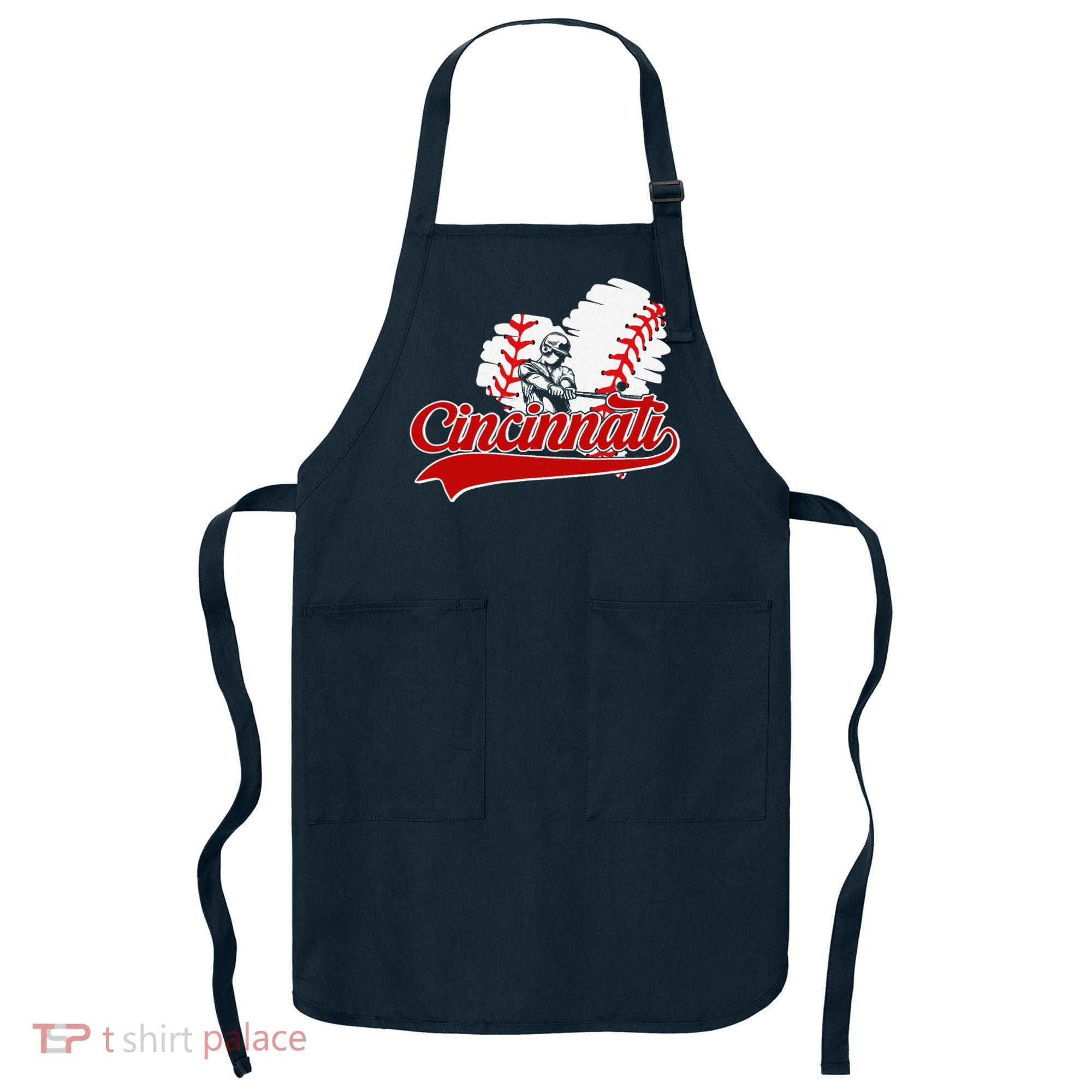 Cincinnati Cities Baseball Heart Baseball Fans Apron