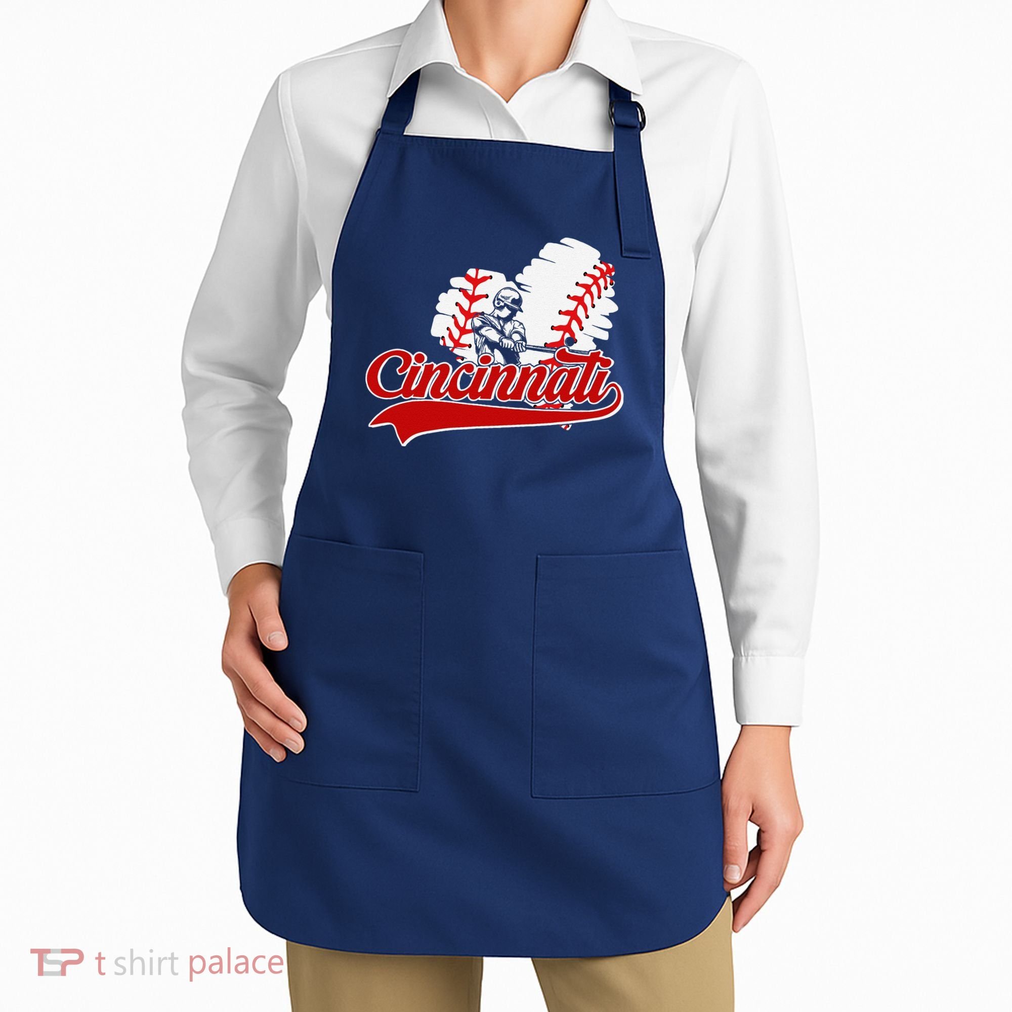 Cincinnati Cities Baseball Heart Baseball Fans Apron