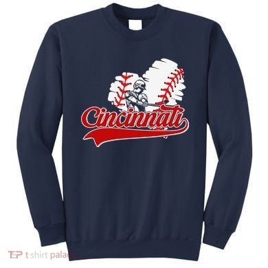 Cincinnati Cities Baseball Heart Baseball Fans Sweatshirt
