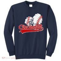 Cincinnati Cities Baseball Heart Baseball Fans Sweatshirt thumb 0