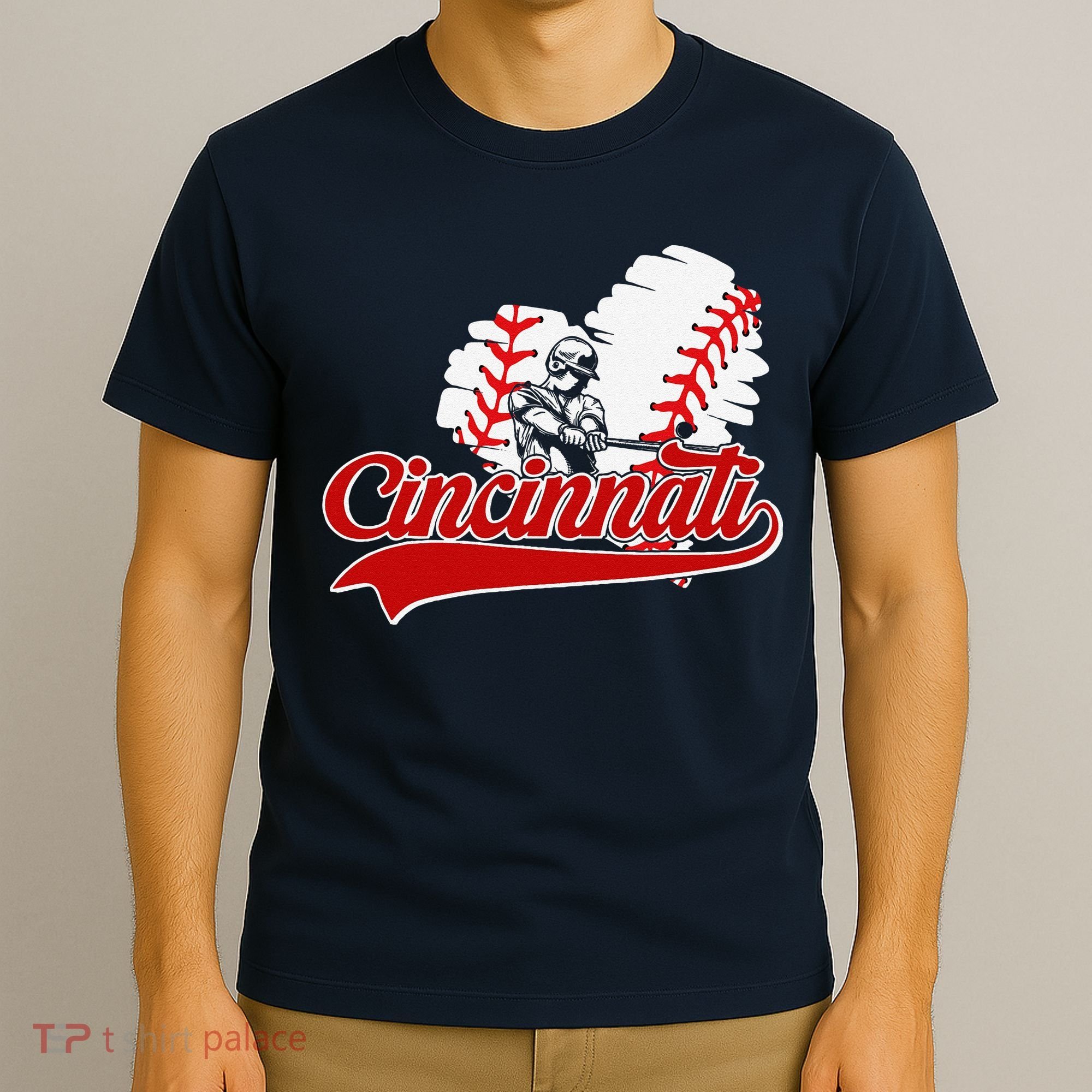 Cincinnati Cities Baseball Heart Baseball Fans T-Shirt