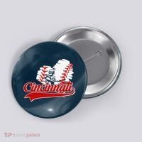 Cincinnati Cities Baseball Heart Baseball Fans Button thumb 0