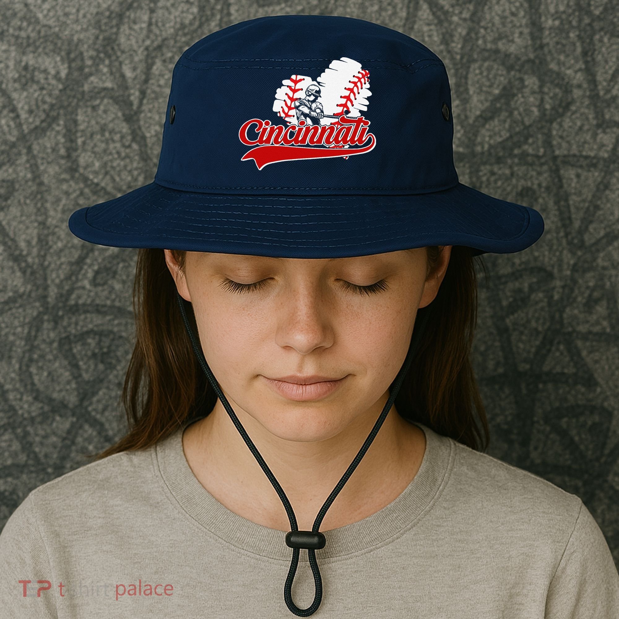 Cincinnati Cities Baseball Heart Baseball Fans Bucket Hat