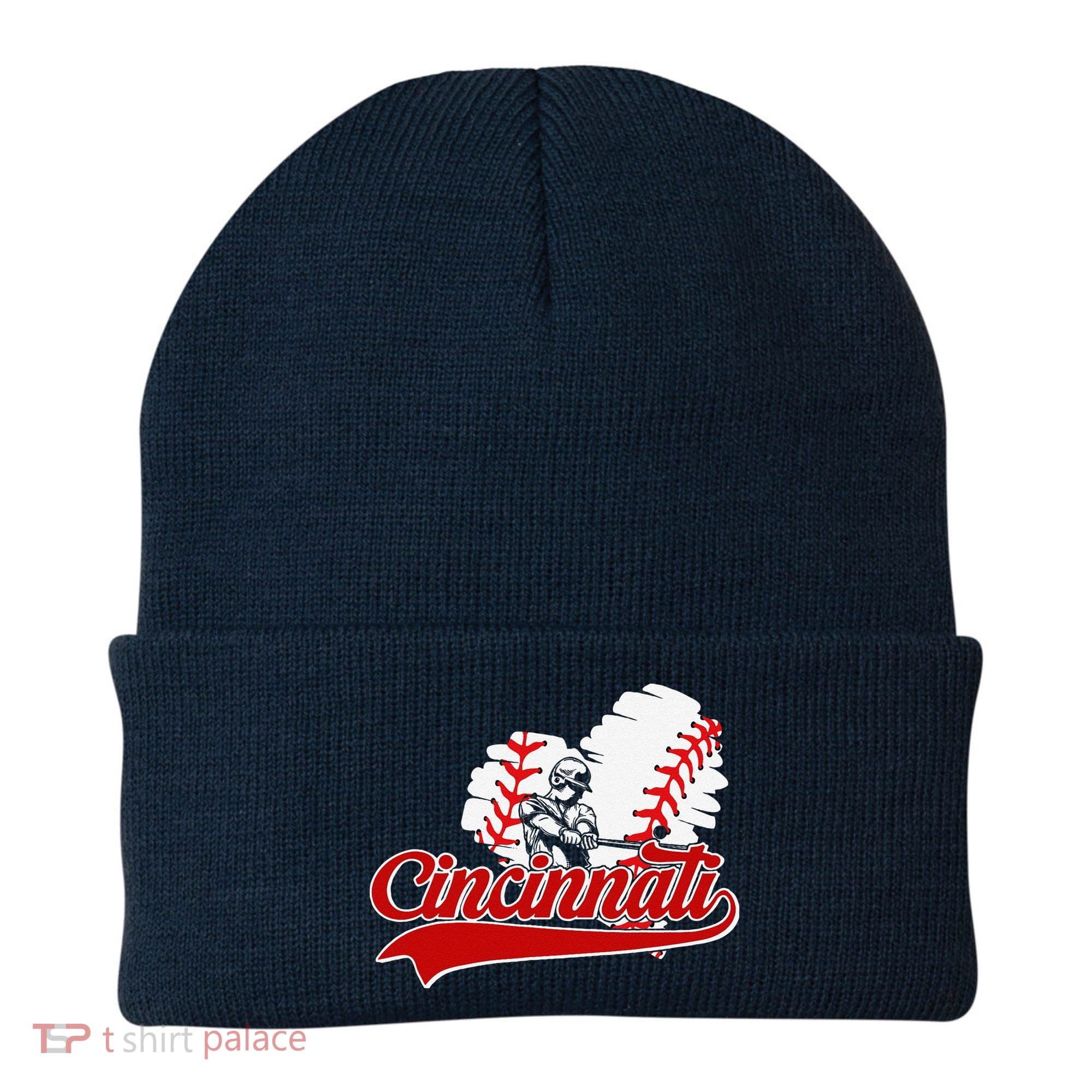 Cincinnati Cities Baseball Heart Baseball Fans Beanie