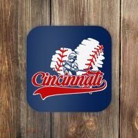 Cincinnati Cities Baseball Heart Baseball Fans Coaster thumb 0