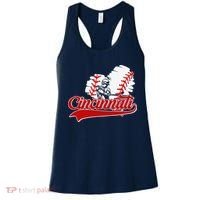 Cincinnati Cities Baseball Heart Baseball Fans Women's Tank Top thumb 0