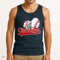 Cincinnati Cities Baseball Heart Baseball Fans Tank Top thumb 3