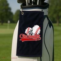 Cincinnati Cities Baseball Heart Baseball Fans Golf Towel thumb 2