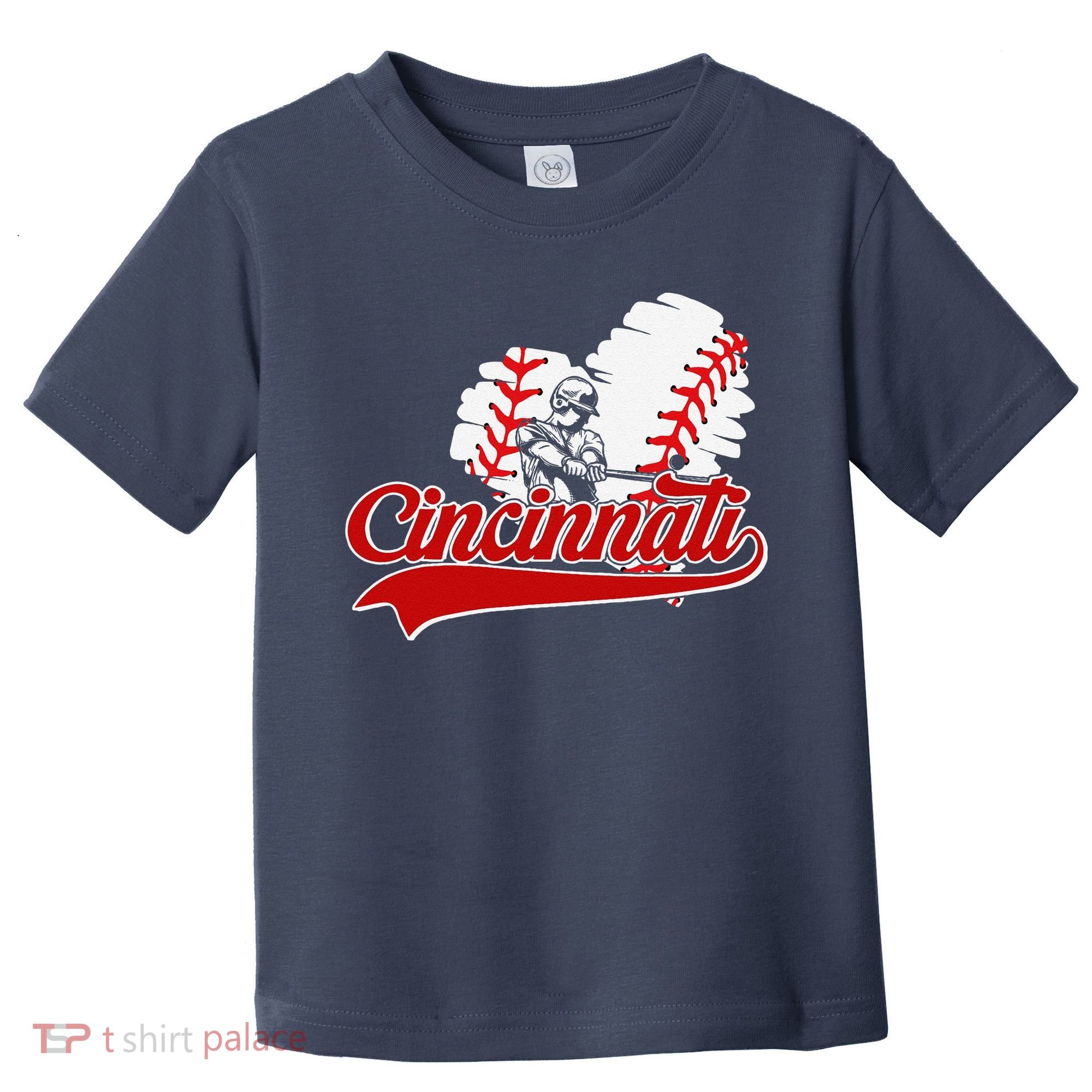 Cincinnati Cities Baseball Heart Baseball Fans Toddler T-Shirt