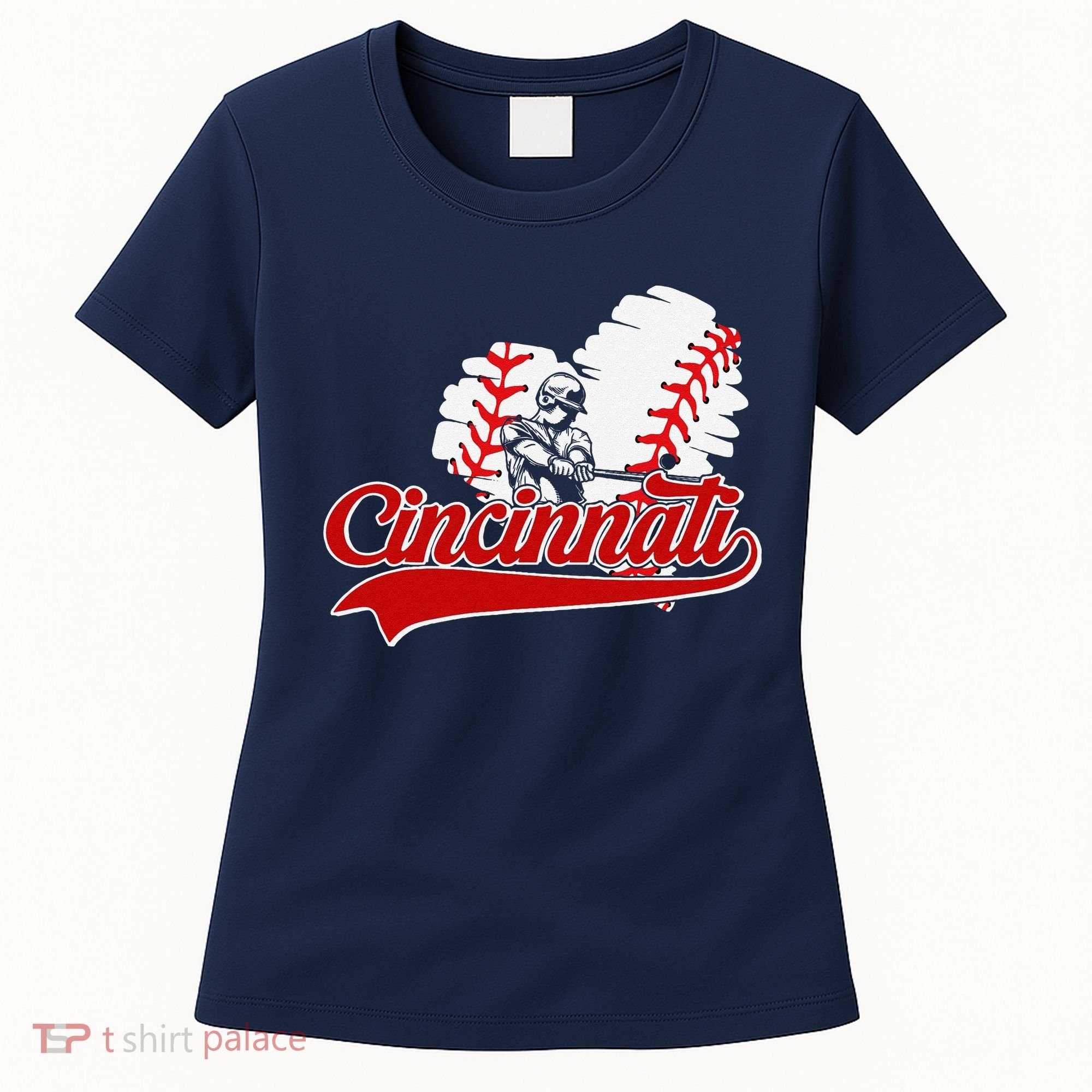Cincinnati Cities Baseball Heart Baseball Fans Women's T-Shirt