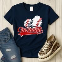 Cincinnati Cities Baseball Heart Baseball Fans Women's T-Shirt thumb 3