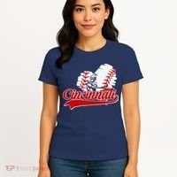 Cincinnati Cities Baseball Heart Baseball Fans Women's T-Shirt thumb 4