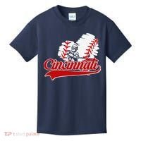Cincinnati Cities Baseball Heart Baseball Fans Kids T-Shirt thumb 0