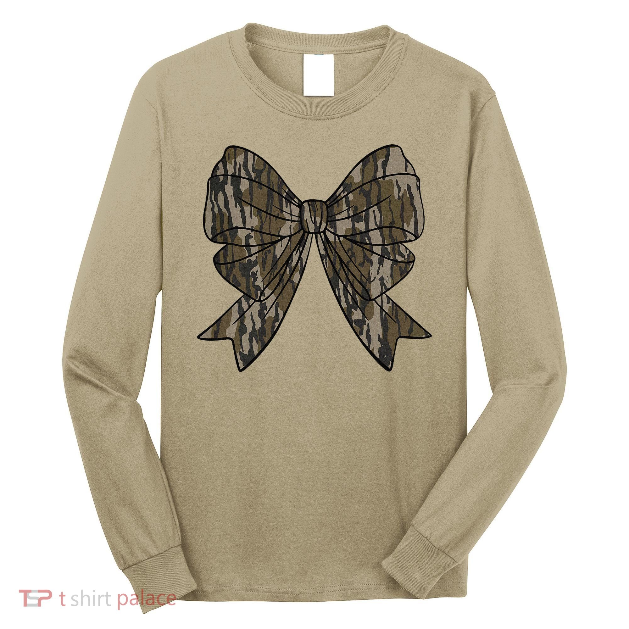 Camo Coquette Bow Duck Hunt Duck Hunting Women Gift Long Sleeve Shirt