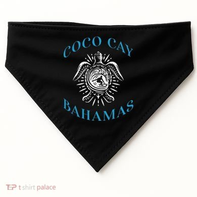 Coco Cay Bahamas Sea Turtle Surfing Vacation Souvenir USA-Made Doggie Bandana