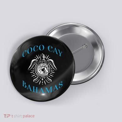 Coco Cay Bahamas Sea Turtle Surfing Vacation Souvenir Button