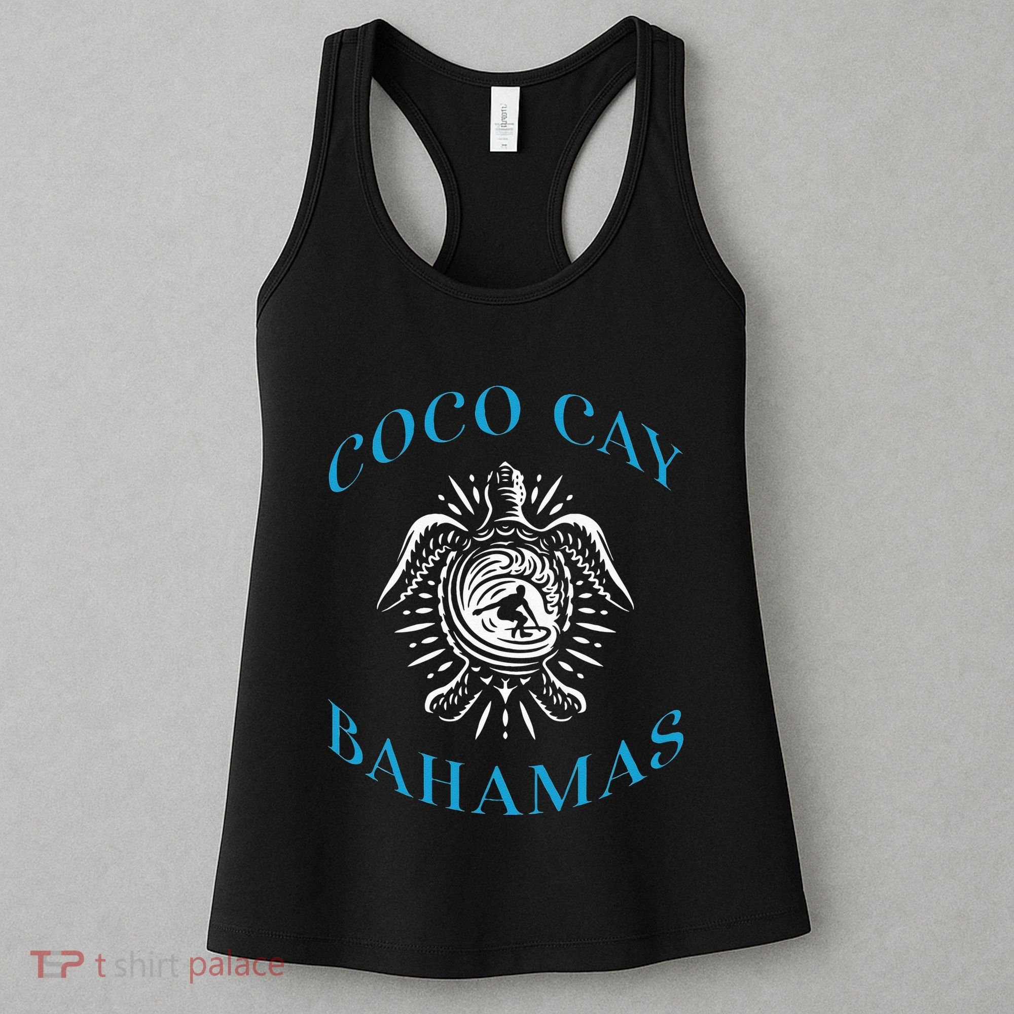 Coco Cay Bahamas Sea Turtle Surfing Vacation Souvenir Women's Tank Top