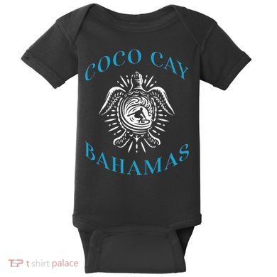 Coco Cay Bahamas Sea Turtle Surfing Vacation Souvenir Baby Bodysuit