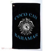 Coco Cay Bahamas Sea Turtle Surfing Vacation Souvenir Golf Towel thumb 0