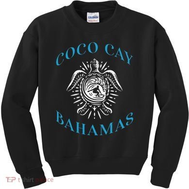 Coco Cay Bahamas Sea Turtle Surfing Vacation Souvenir Kids Sweatshirt