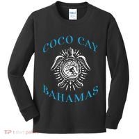 Coco Cay Bahamas Sea Turtle Surfing Vacation Souvenir Kids Long Sleeve Shirt thumb 0