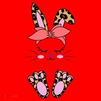 Cute Cheetah Bunny Santa Hat thumb 1