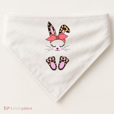Cute Cheetah Bunny USA-Made Doggie Bandana